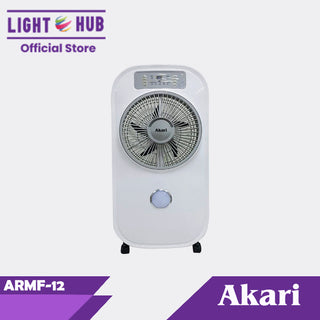 Akari 12" Rechargeable Mist Fan AC/DC with LED and Remote Control (ARMF-12)