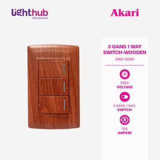 Akari 3Gang 1 Way Switch (AWD-103WI)