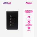 Akari Double Multi Purpose Outlet Black  (AWD1712V(B))