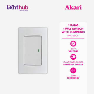 Akari 1 Gang 1 Way Switch White (AWD-Z8101-1)