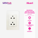 Akari Universal Duplex Outlet w/ Grounding (AWD-Z8201)
