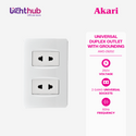 Akari 2 Gang 2 Pin Universal Outlet (AWD-Z8202)