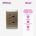 Akari Double Multi Purpose Outlet Gold (AWD1712V(G))