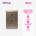 Akari Double Universal Ground Outlet Gold (AWD3262V(G))