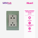 Akari Double Universal Ground Outlet Gold (AWG-202)