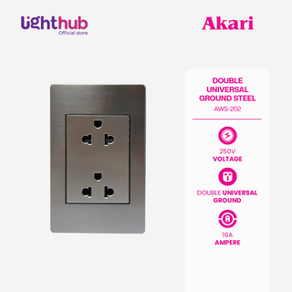 Akari Double Universal Ground Outlet Silver(AWS-202)