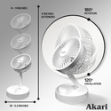 CLEARANCE SALE: Akari 4" Rechargeable Portafan (ARF-F013B)