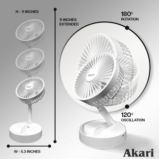 CLEARANCE SALE: Akari 4" Rechargeable Portafan (ARF-F013B)