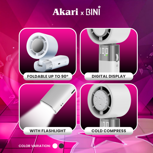 Akari X Bini : Akari Rechargeable Bloom Turbo Fan (ABF-2552BK) RARE!