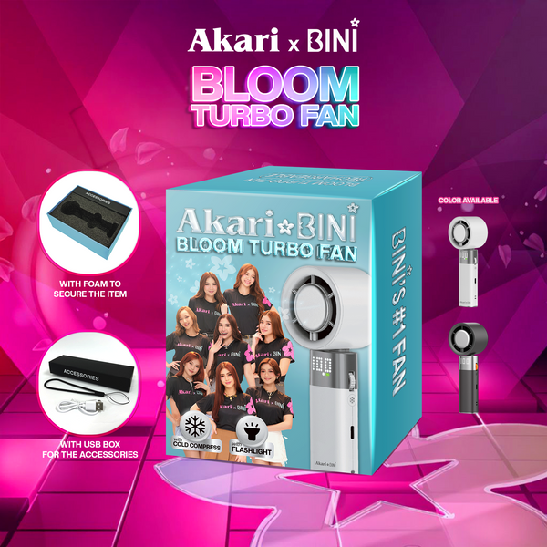 Akari X Bini : Akari Rechargeable Bloom Turbo Fan (ABF-2552BK) RARE!