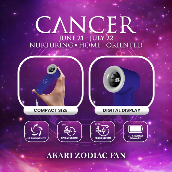 Akari Rechargeable Pocket Rocket Zodiac Fan Cancer (ARF-PR4)