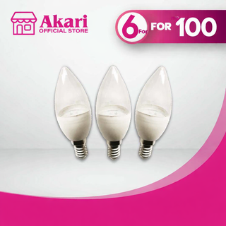 CLEARANCE SALE: 6 FOR 100: Akari Clear Candle Bulb 3 Watts - Daylight (ACT-3D14C)