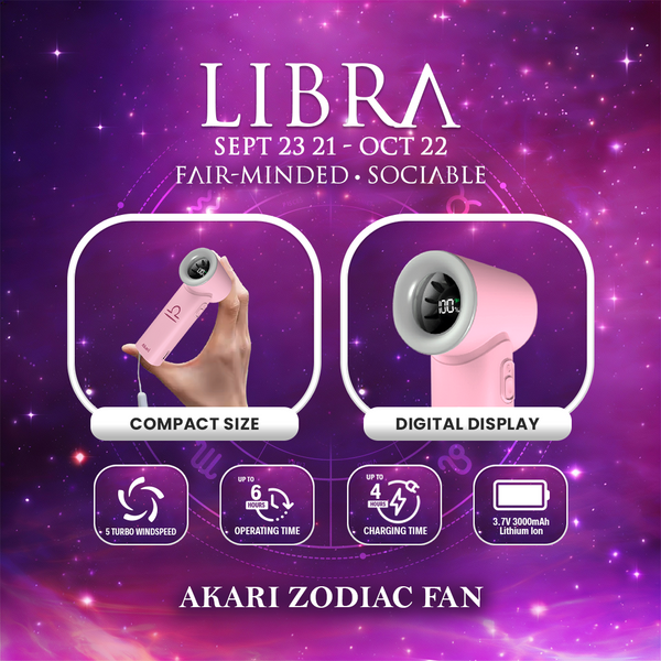 Akari Rechargeable Pocket Rocket Zodiac Fan (NEW ARRIVAL) Libra (ARF-PR7)
