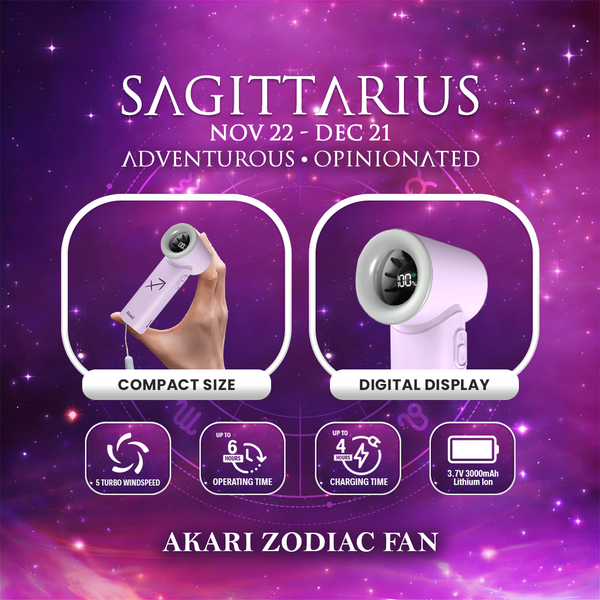Akari Rechargeable Pocket Rocket Zodiac Fan (NEW ARRIVAL) Sagittarius (ARF-PR9)
