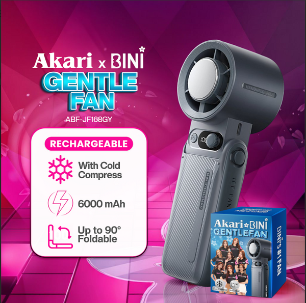 AkarixBini : Akari Rechargeable Gentle Fan (ABF-JF168GY) Grey