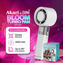 Akari X Bini : Akari Rechargeable Bloom Turbo Fan (ABF-2552W) White