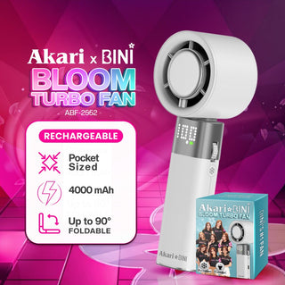 Akari X Bini : Akari Rechargeable Bloom Turbo Fan (ABF-2552W) White