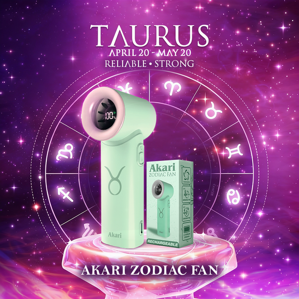 Akari Rechargeable Pocket Rocket Zodiac Fan (NEW ARRIVAL) Taurus (ARF-PR2)