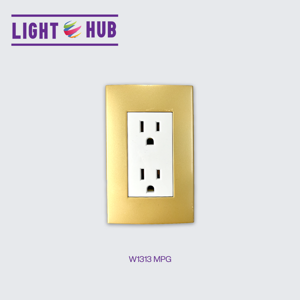 2 GANG TYPE A OUTLET WITH GROUNDING YELLOW