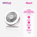 Akari 5" Rechargeable Fan w/ Ring Light (AJF-5024)