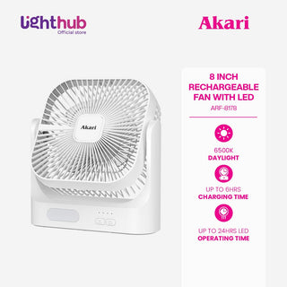Akari 8" Rechargeable Clip Fan with LED and Cold Compress (ARF-8178)