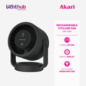 Akari Rechargeable Cyclone Fan - Black (ARF-S04B)