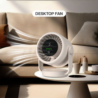 Akari Rechargeable Cyclone Fan - White