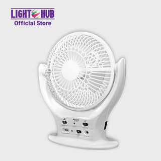 BUY 1, GET 1: Akari Rechargeable 8” LED Cooling Fan (ARF-5873) + Akari Rechargeable 5” LED Cooling Fan (ARF-5875)