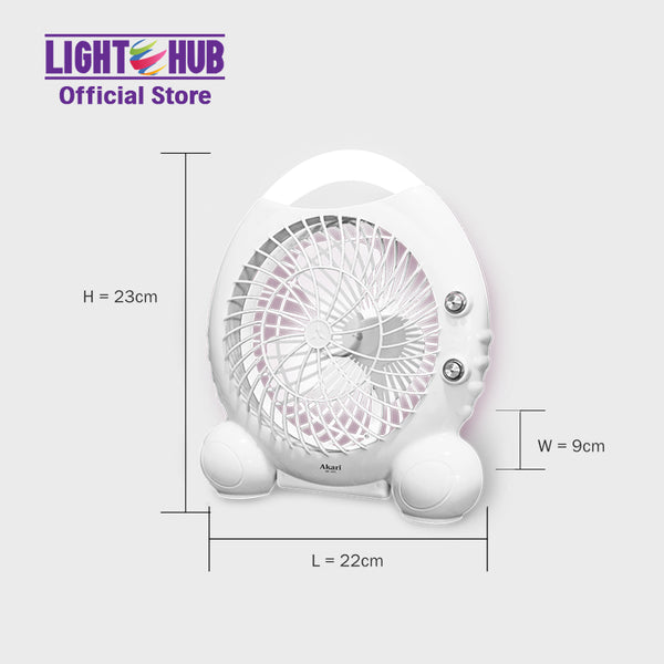 Akari Rechargeable 5” LED Cooling Fan (ARF-5875)