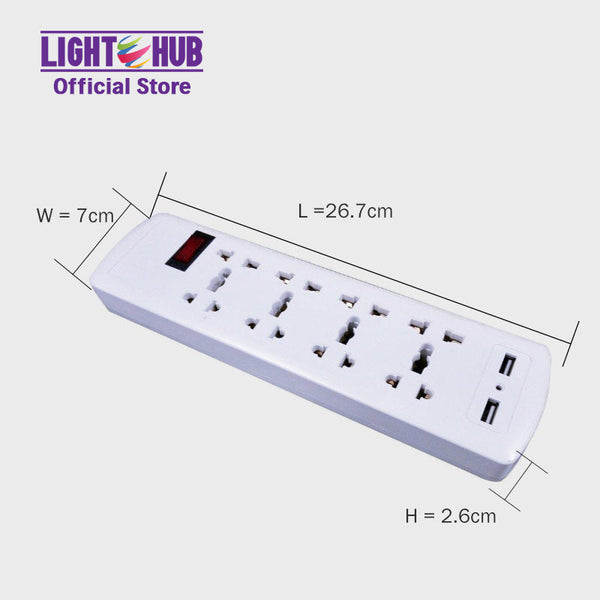 Akari Extension Cord 8 Gang with Fuse Breaker (AEC-H1013)