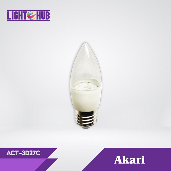 Akari Clear Candle Bulb 3W Daylight (ACT-3D27C)