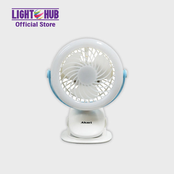 Akari Rechargeable 360° LED Clip Fan - Blue (AJF-5509B)