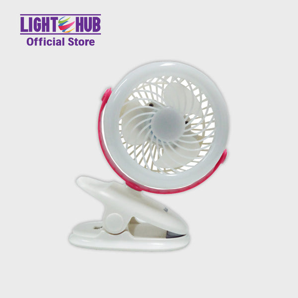 Akari Rechargeable 360° LED Clip Fan - Pink (AJF-5509P)