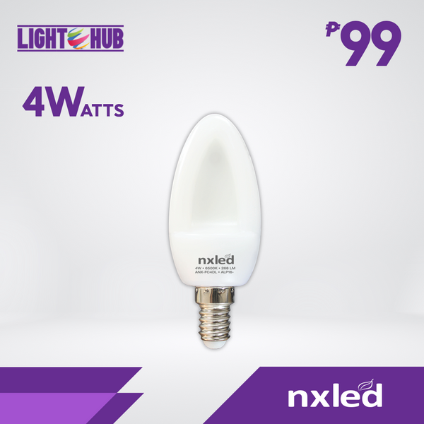 3 PCS FOR P100: Nxled Candle Led Bulb 4W Warm White (ANX-FC4WW x 3)