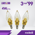 CLEARANCE SALE: 6 FOR P100  Nxled Led Candle Bulb 4W Warm White (ANX-FCB4WW)