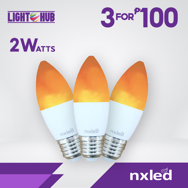 3 PCS FOR P100: Nxled Flame Led Candle Bulb 2W (ANX-FLMC27 x 3)
