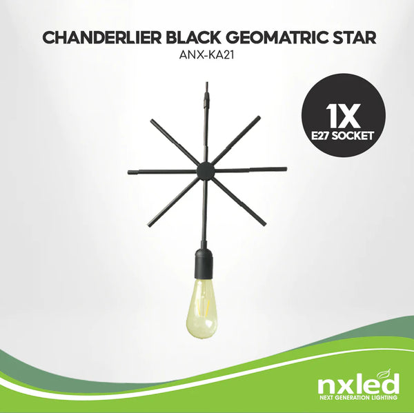 Nxled Chandelier Black Geometric Star (ANX-KA21)