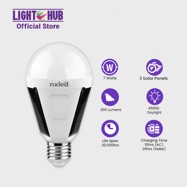CLEARANCE SALE: Nxled LED Solar Emergency Bulb 7W (ANX-SEMB7W)