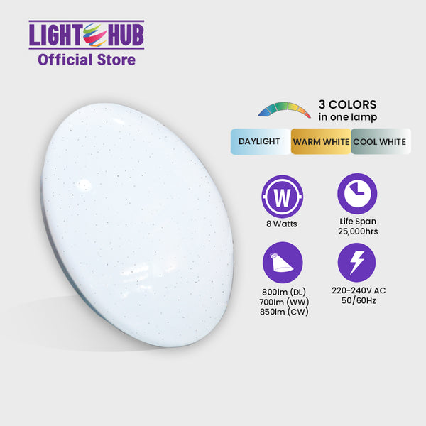 Nxled Tri-Color Glitter Ceiling Lamp (ANX-TSM8W)