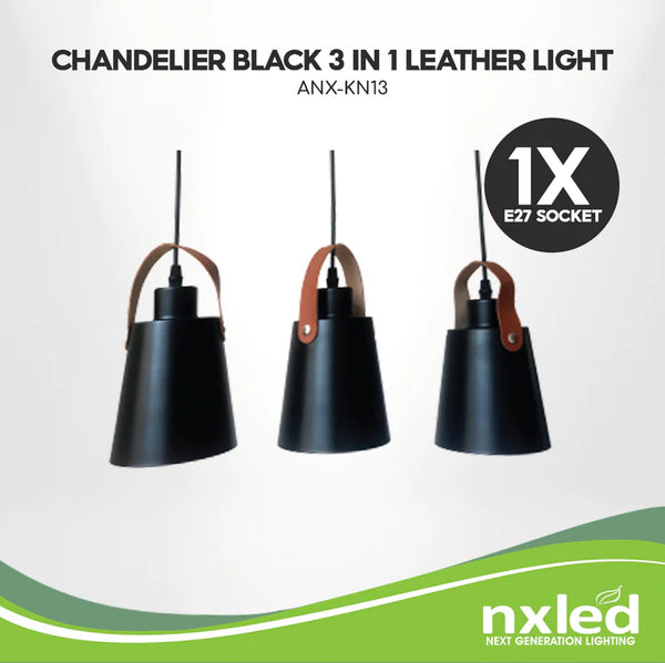 Nxled Chandelier Black 3in1 Leather Spot (ANX-KN13-3)