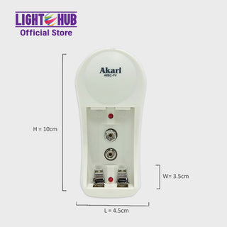 Akari Rechargeable Battery Charger with 1x9V Battery (ARBC-9V)