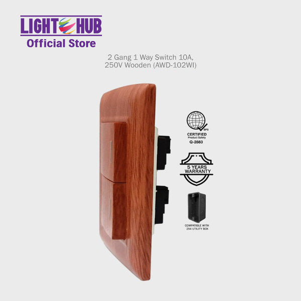 Akari 2 Gang 1 Way Switch (AWD-102WI)