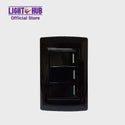 Akari 3 Gang 1 Way Switch Black (AWD-103BI)