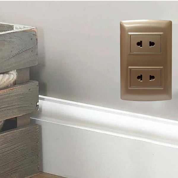 Akari 2 Gang Universal Outlet Gold (AWD-201GI)