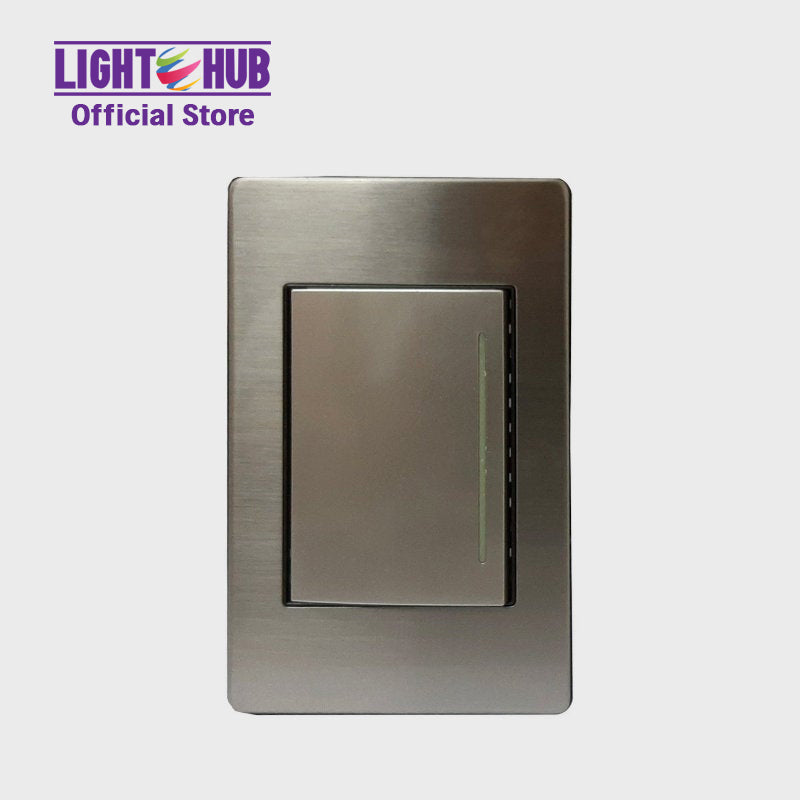 Akari 1 Gang 1 Way Switch Silver (AWS-101-S) | Lighthub.Store