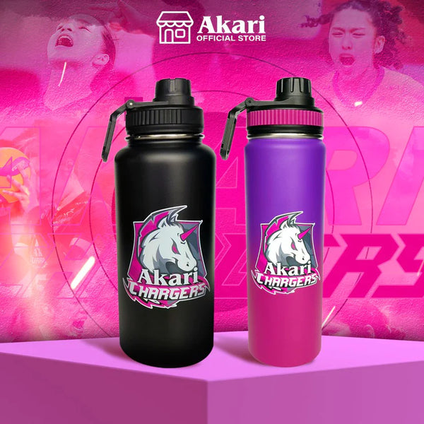 Akari Power Chargers Thermos Flask Magenta Purple 22oz