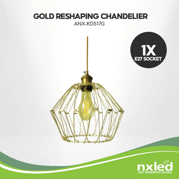 Nxled Gold Reshaping Chandelier (ANX-KD517G)