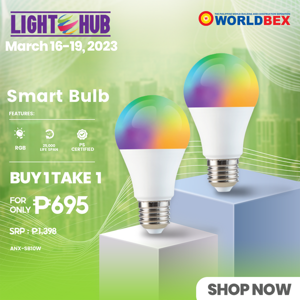 BUY 1 TAKE 1: Nxled Smart Party Music Bulb with Bluetooth Speaker and Remote (ANX-MPB12W x 2)