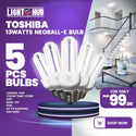 5 PCS FOR P99: Toshiba Neoball CFL Bulb 13W Daylight  (EFD13D/65-E2U x 5)
